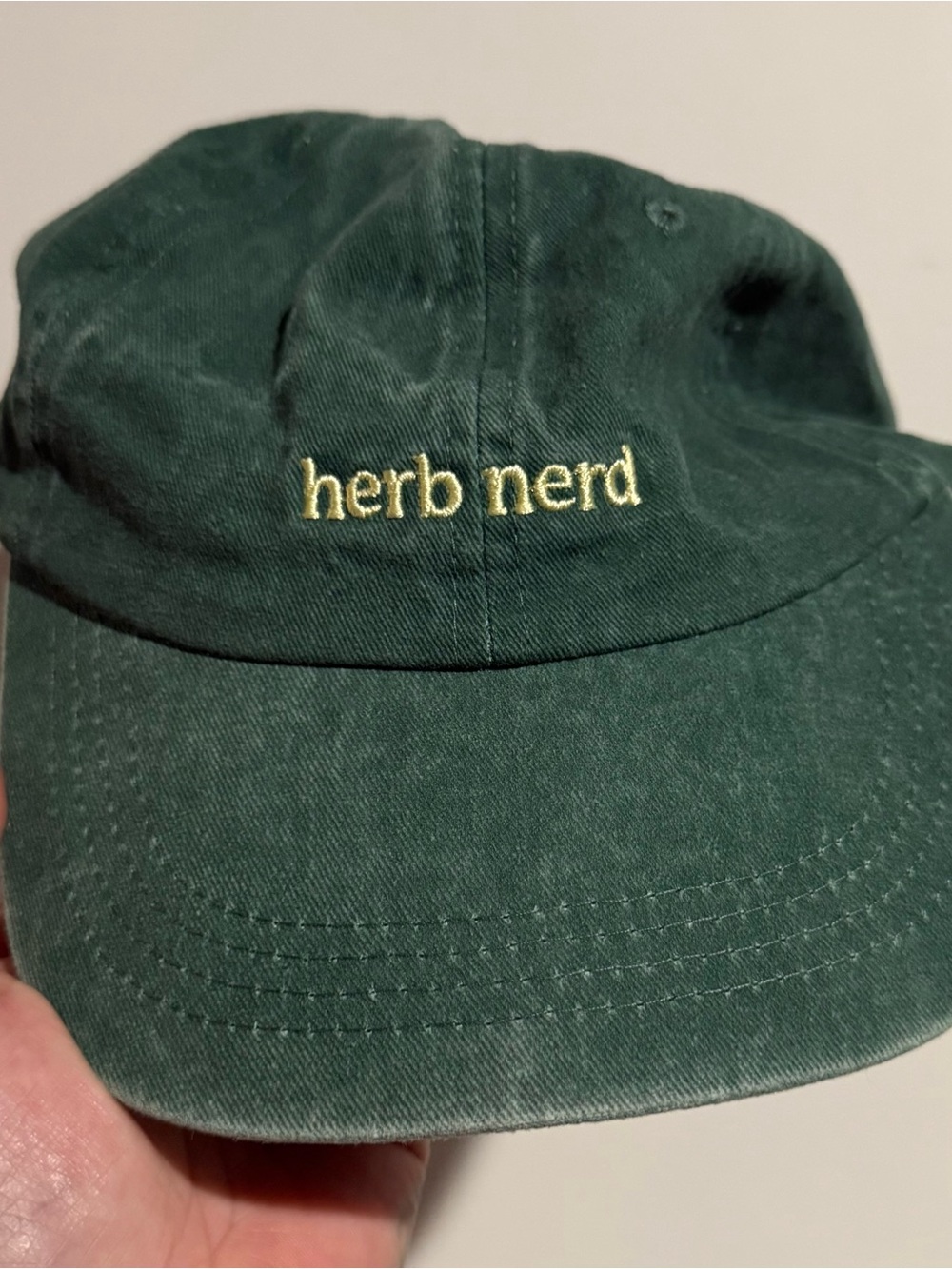 Green Herb Nerd Adjustable Cotton Baseball Hat/Cap - great condition!